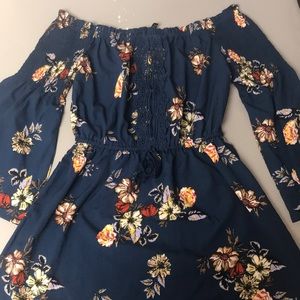 Off the Shoulder Blue Dress